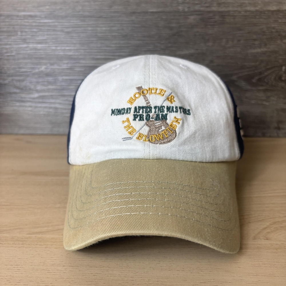 Hootie & The Blowfish Hat Cap Strap Back Mens White Tan Blue Golf Pro Am Event